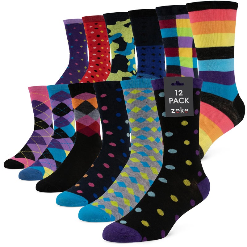 ZEKE Crazy Socks for Kids - Boys Funky Dress Socks - Funny Cool Silly Fun Socks - Wacky Novelty Gift (Style Z, Medium) - Image 1